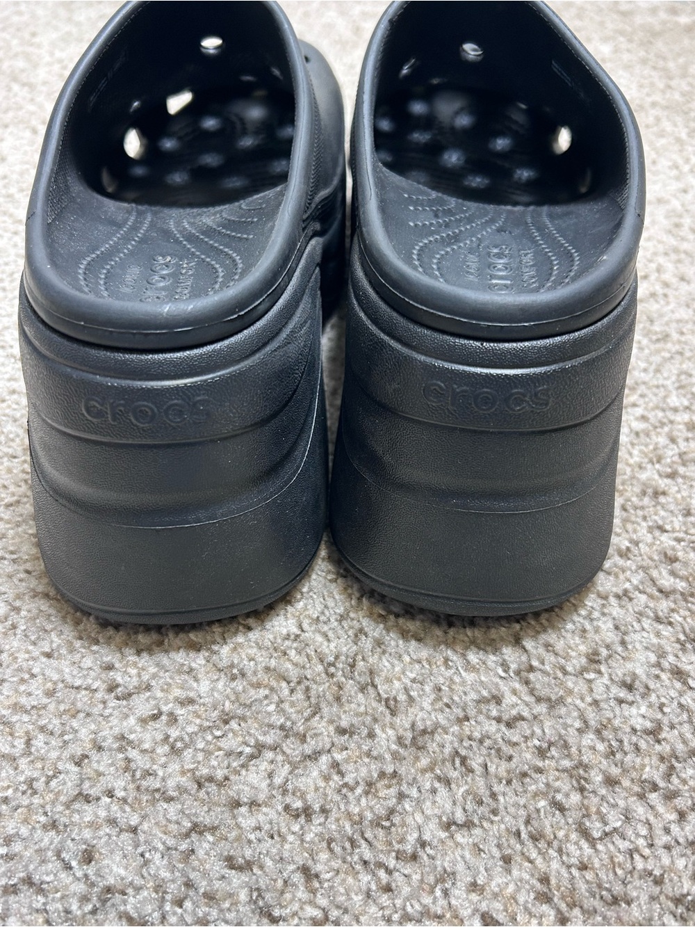 Crocs black siren clog Platform heels women’s 12 men’s 10 chunky - Picture 6 of 7